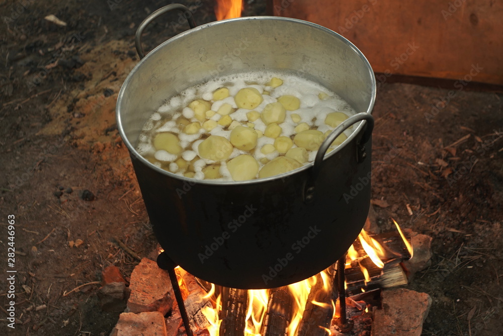 cooking potatoes on the nature cooking potatoes on the nature