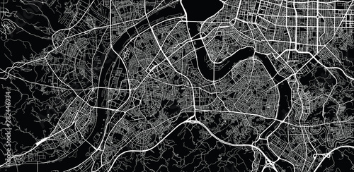 Fototapeta Urban vector city map of New Taipei, China