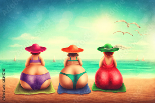 Fototapeta Cute plump women