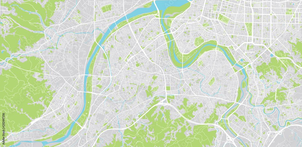 Obraz premium Urban vector city map of New Taipei, China