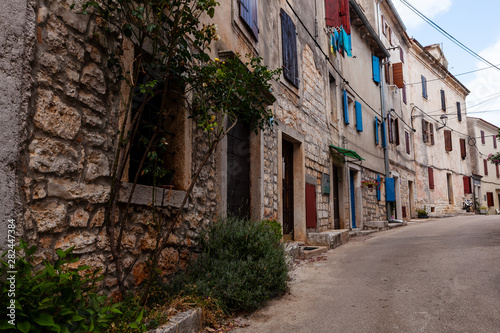 View of typical istrian alley in Valle - Bale, Croatia © bepsphoto