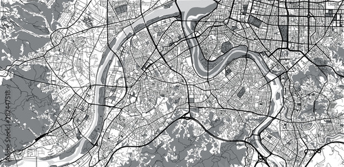 Photography Urban vector city map of New Taipei, China