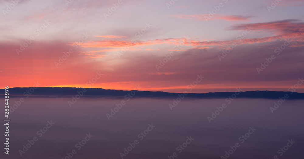 view of the gorgeous sunset from the island of Olkhon on Lake Baikal