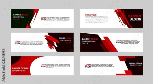 Red Vector abstract design banner web template.