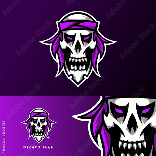 rebel pirate sport esport logo template design skull headband