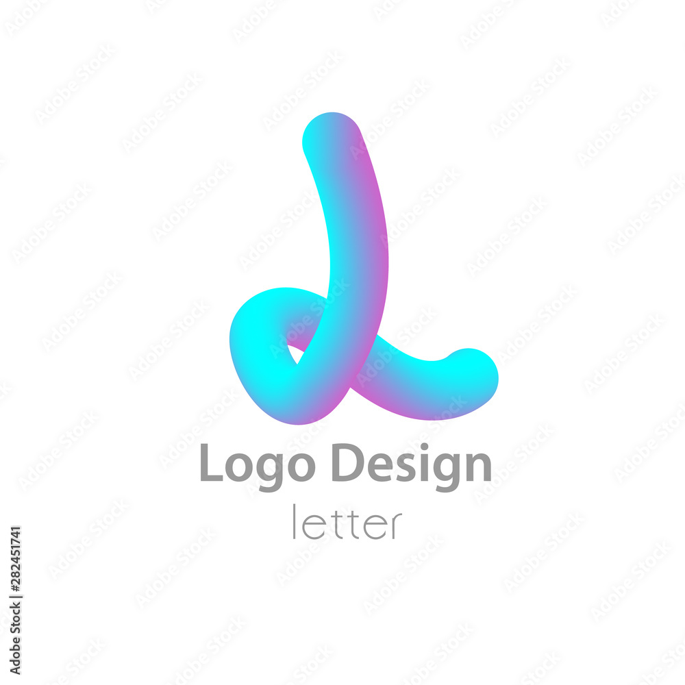 Light blue violet logo letter 3D effect Light blue violet logo letter 3D effect