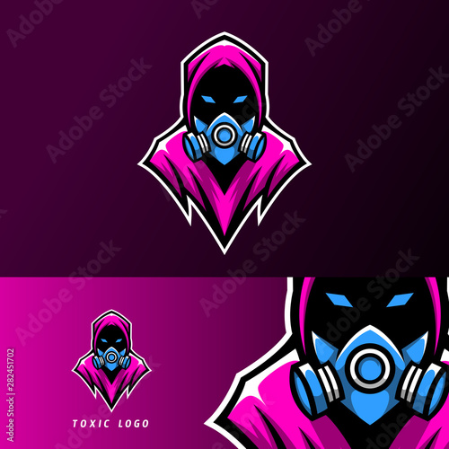 toxic mask sport esport logo template design