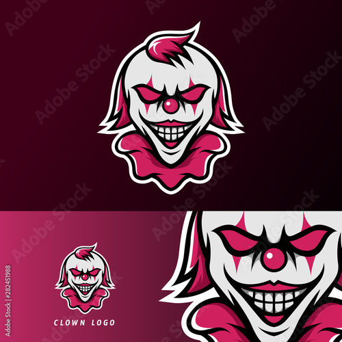 clown joker scary mask mascot sport esport logo template