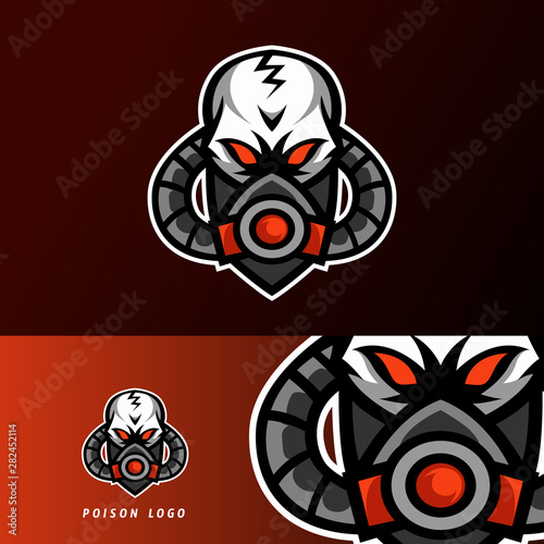 toxic poison mask sport esport logo template design