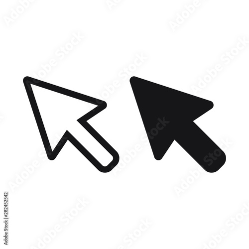 Computer mouse cursor line icon in flat style. Arrow cursor vector illustration on white isolated background photo