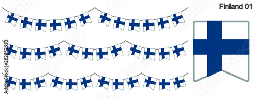 フィンランドの国旗のガーラーンド　ベクターデータ（bunting garland）