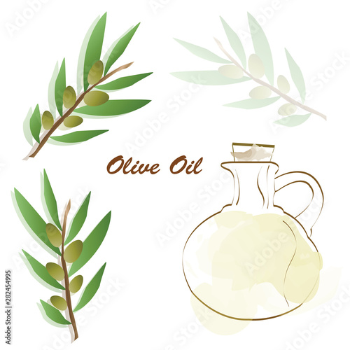 olive oil advertisement - olive tree vector - bottle with olive oil vector