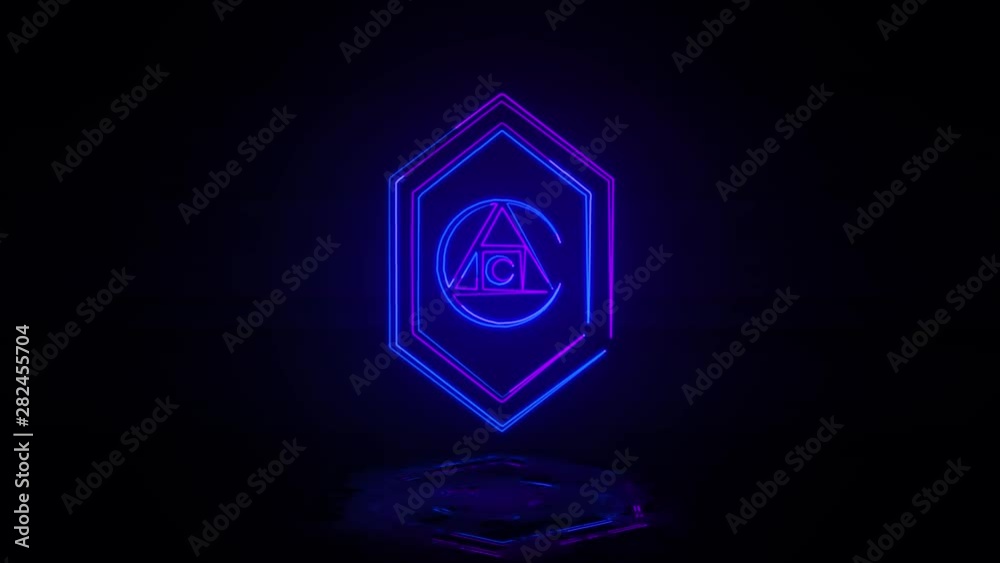 Philosophers in neon effect mp4 video on dark background