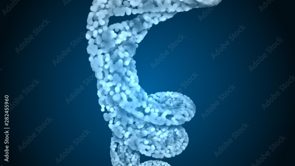 DNA. Abstract 3d polygonal wireframe DNA molecule helix spiral. Medical science background.