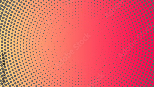 Abstract White Dotted Halftone Wave Vector with Pink yellow Gradient Colored Background
