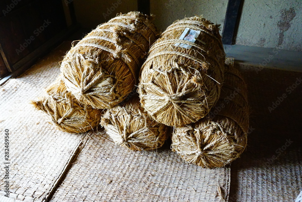 Japanese traditional straw rice bag, Niigata, japan Stock Photo Adobe Stock