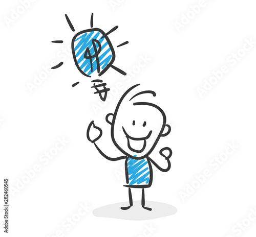 Stickman Blue: Idea, bulb. (Nr. 8)	