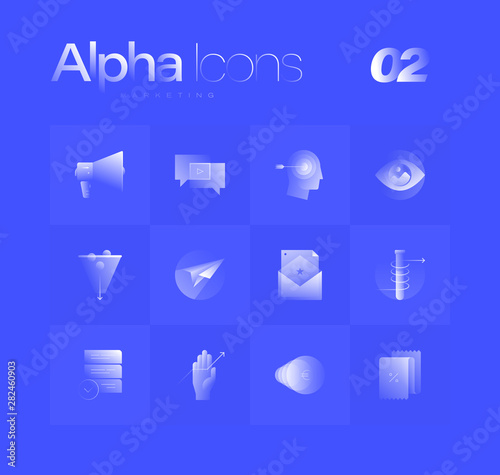 Marketing Theme Alpha Icons Set