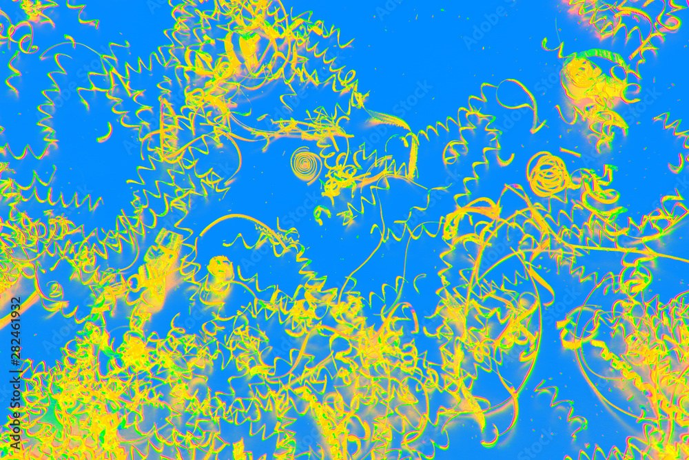 blue yellow Doodle. Abstract background