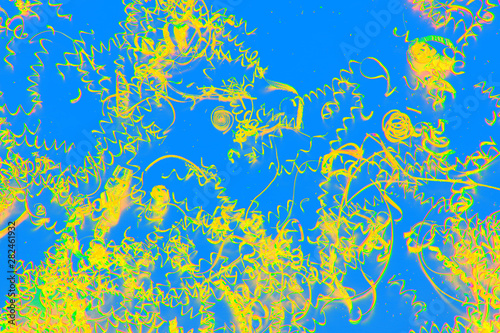 blue yellow Doodle. Abstract background © Андрей Юсенков