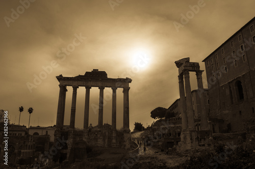 Beautiful view in the ancient center of Rome