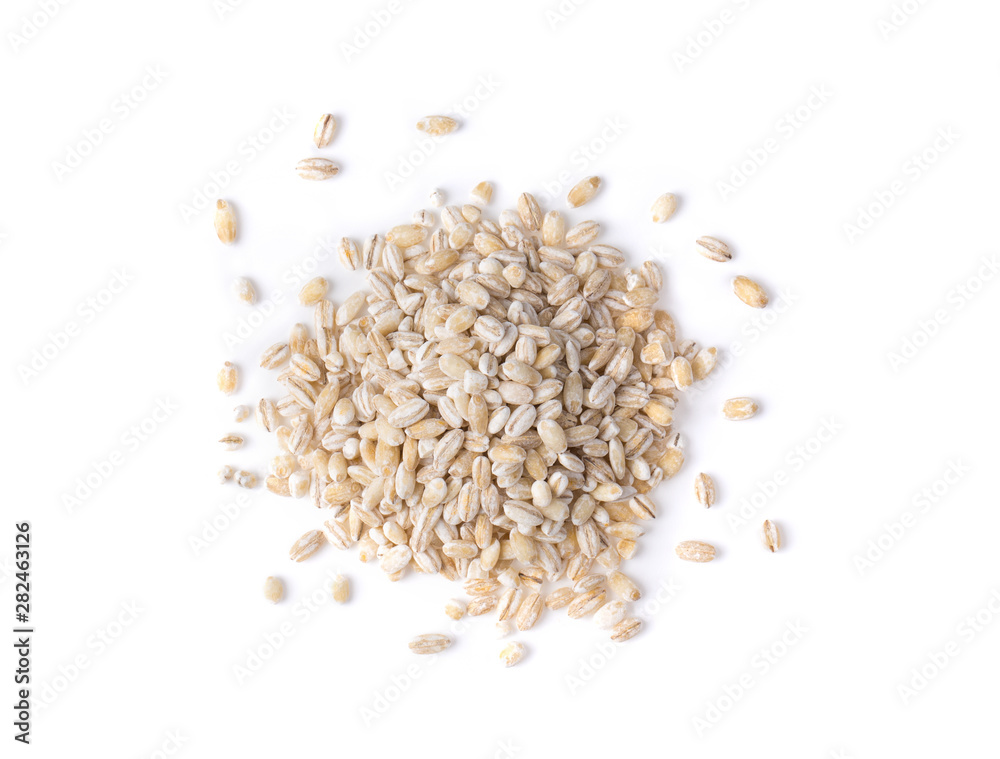 grain barley on a white background. top view grain barley on a white background. top view