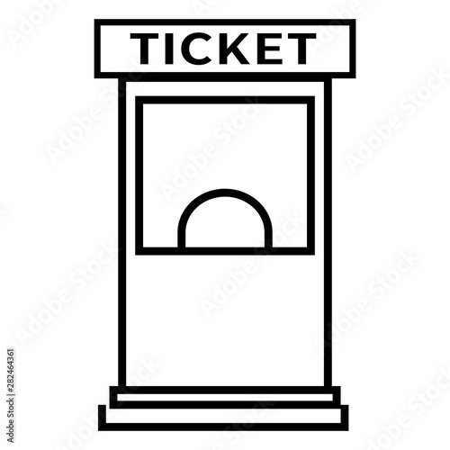 Ticket office line icon, logo isolated on white background