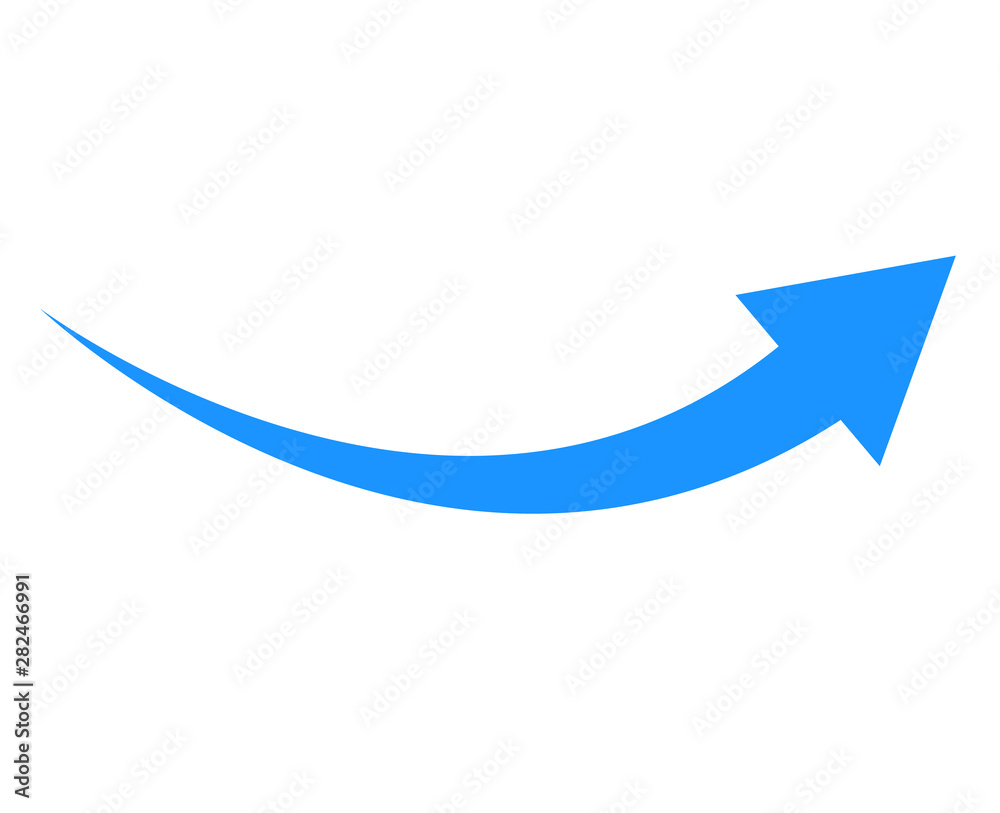 Vecteur Stock blue arrow icon on white background. flat style. arrow icon  for your web site design, logo, app, UI. arrow indicated the direction  symbol. curved arrow sign.. | Adobe Stock