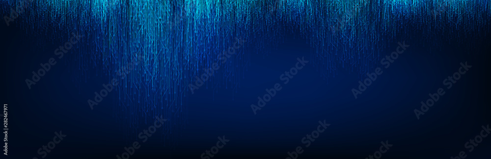 Abstract Blue Light Circuit Microchip Technology on Future Background ...