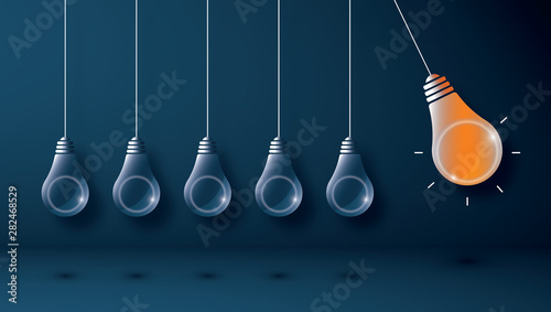 Vászonkép Light bulb banner concept Idea Innovation