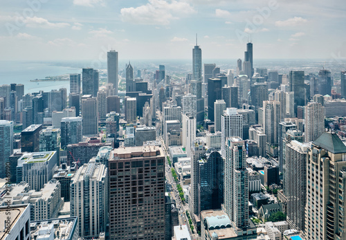 Chicago city skyline aerial view, Illinois, USA