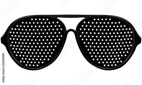 Black Pinhole glasses. Vector illustration