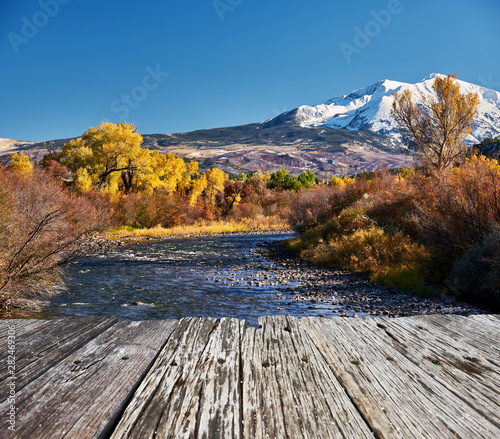 Mount Sopris autumn landscape in Colorado Rocky Mountains, USA.