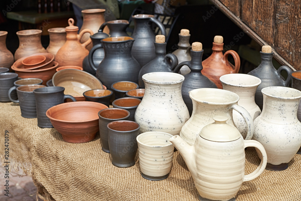 A lot of different pottery A lot of different pottery