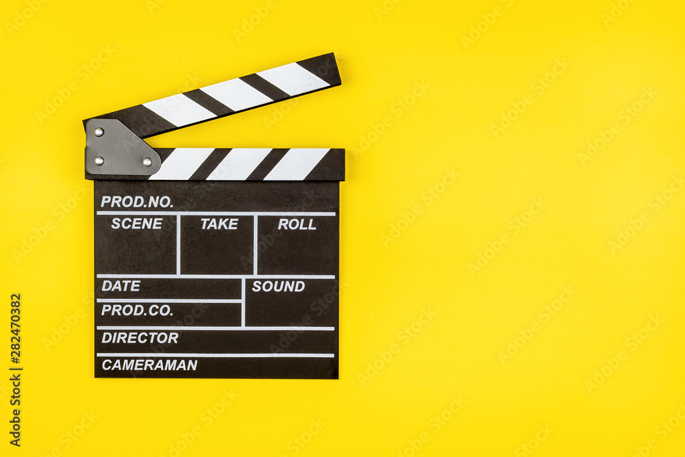 Clapperboard or clap board : Movie shooting accessory, used in filmmaking and video production to assist in synchronizing of picture and audio or sound, to designate and mark various scenes and takes