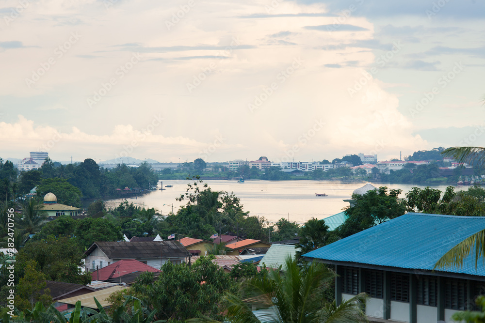 River in Kuching Malaysia landscape