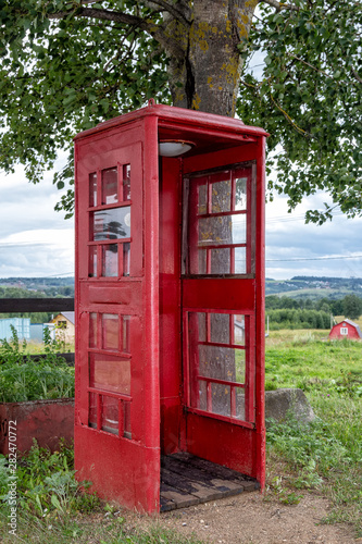 Old street phone booth Soviet times