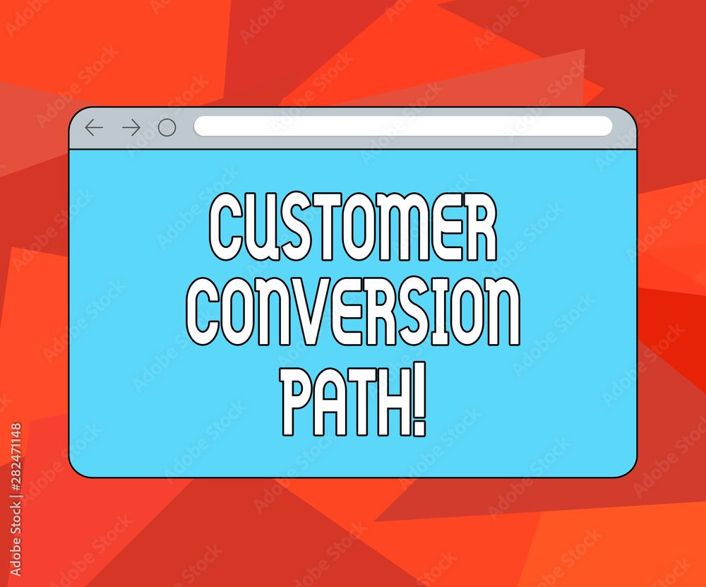 Word writing text Customer Conversion Path. Business concept for steps that user went through over the website Monitor Screen with Forward Backward Progress Control Bar Blank Text Space