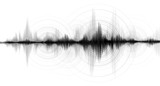 Earthquake Wave with Super Circle Vibration on White paper background,sound wave diagram concept,design for education and science,Vector Illustration.