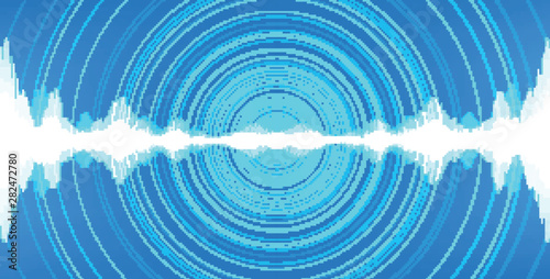Light Blue Digital Sound Wave,technology and earthquake wave concept,design for music industry,Vector,Illustration.
