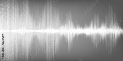 Modern Digital Sound waves on gray background,technology and earthquake wave concept,design for music industry,Vector,Illustration.