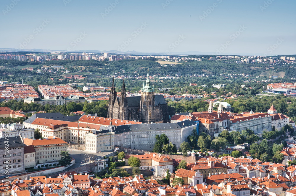 Aerial view of Prague Castle. Czech Republic. Europe