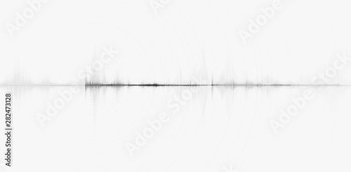 Blured Earthquake Wave with Super Circle Vibration on White paper background,sound wave diagram concept,design for education and science,Vector Illustration.