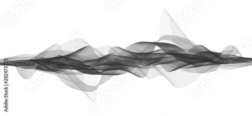 Black and white Sound Wave background; Earthquake wave diagram concept; design for education and science; Vector Illustration.