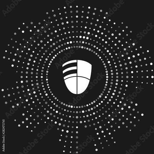 White Football club logo template icon isolated on grey background. Design element for logo, label, emblem, sign, poster. Abstract circle random dots. Vector Illustration
