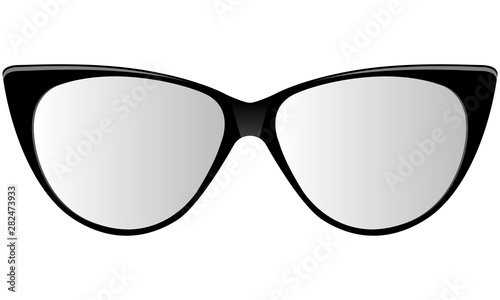 Glasses in a black frame with optical lenses - dioptries