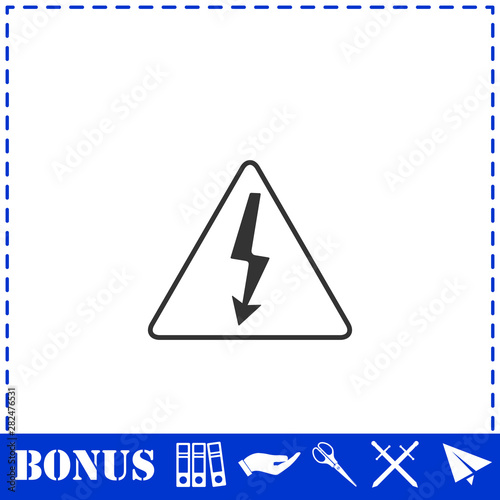 Free Download High voltage icon flat - GFXLoad