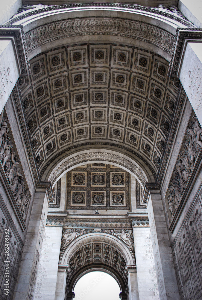 Pattern under the Arch of Triumph (Arc de Triomphe) in Paris, France