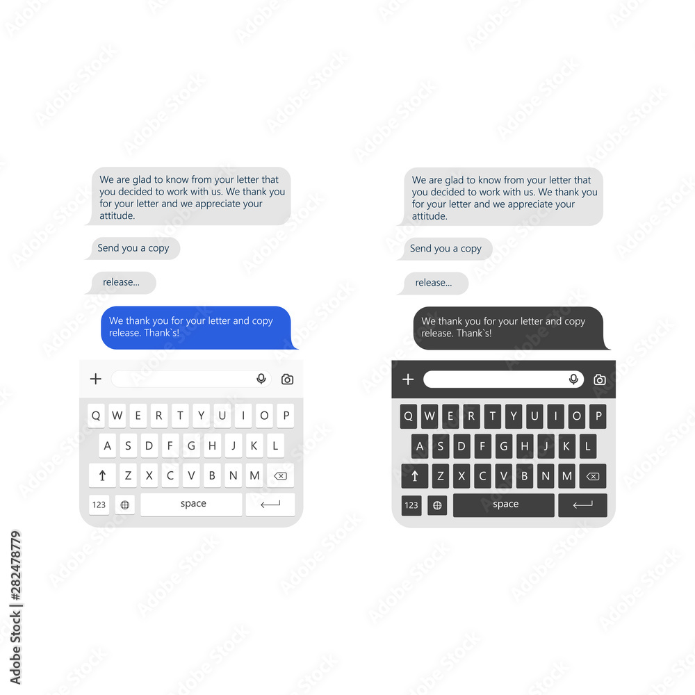 Mobile application with white and black chat interface to communicate Mobile application with white and black chat interface to communicate