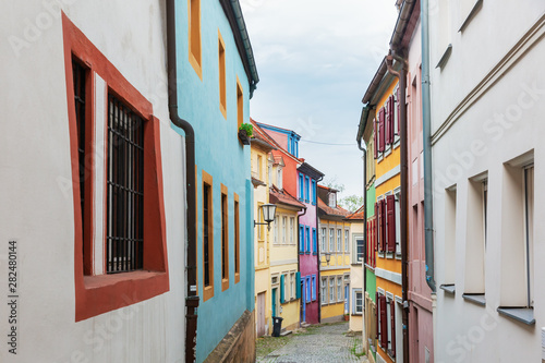 colorful houses in an alley of the old town of Bamberg, Germany © Christian Müller